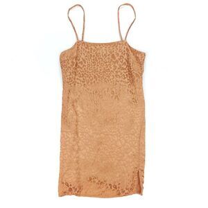 URBAN OUTFITTERS Palermo 90's Square Neck Mini Slip Dress Satin Cheetah Small